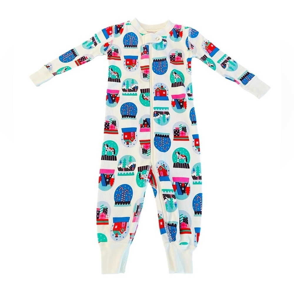 Hanna Andersson Colorful Holiday Kids Onsie Pajamas Size 12-18 Months
